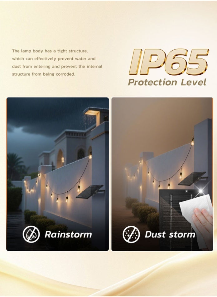 مودي سلسلة إضاءة LED تعمل بالطاقة الشمسية، بطول 15 مترًا، تحتوي على 30 مصباحًا، مقاومة للماء بمعيار IP65، إضاءة خارجية خرافية مع خاصية التشغيل/الإيقاف التلقائي، مثالية لتزيين الحدائق والشرفات والباحات والمناسبات في رمضان والعيد وعيد الميلاد والعطلات. - Image 5